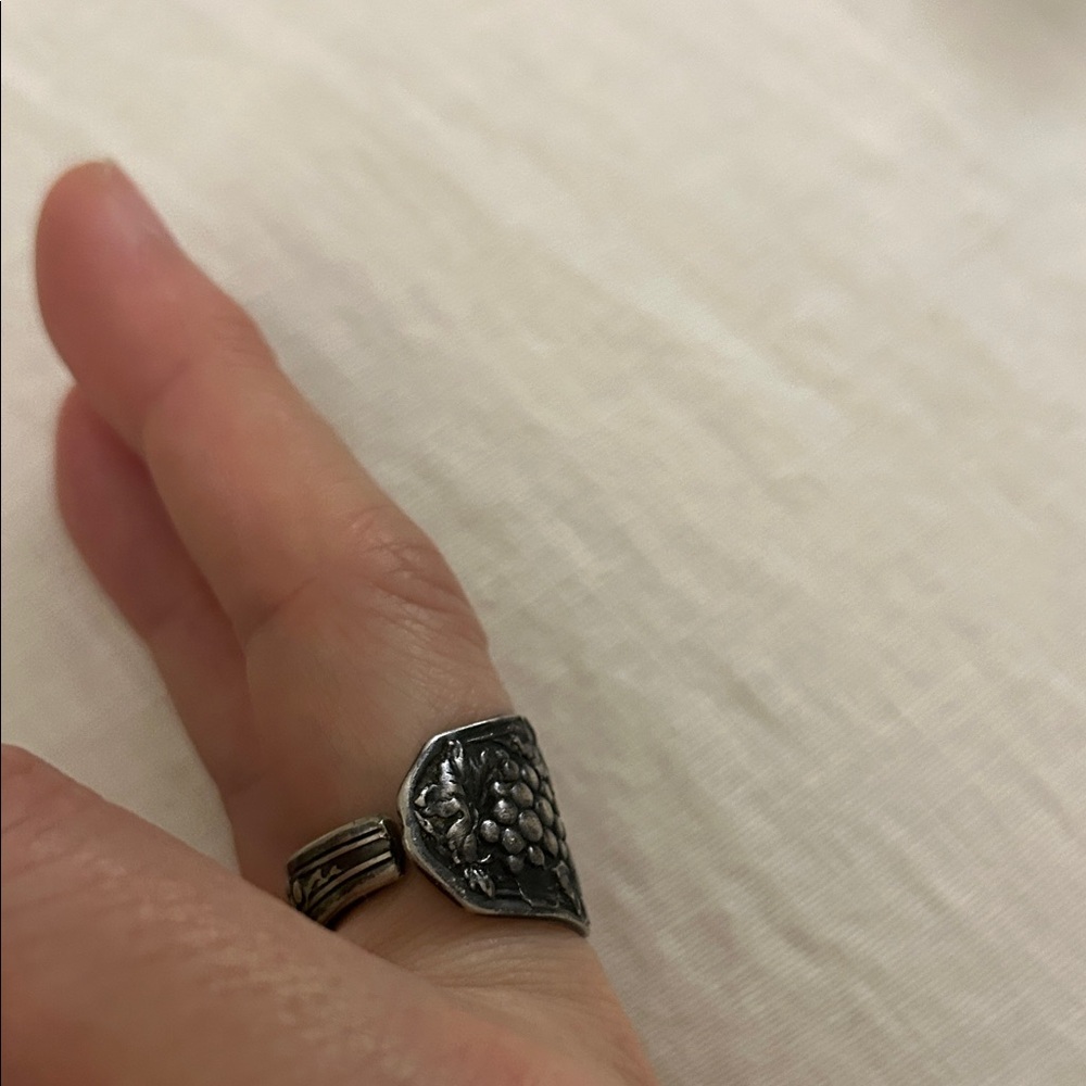 -Vintage Grape Spoon Statement Ring - image 3